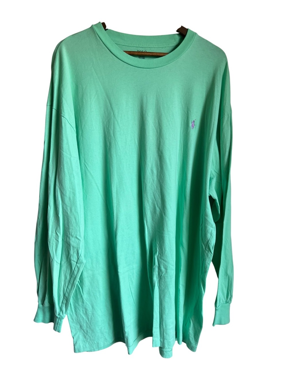 Polo Ralph Lauren Long Sleeve Mens 2XLT Mint Green Preppy Coastal Frat Cotton